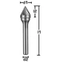 Kép 2/2 - E.6645.0 Keményfém turbómaró kúpos alak 60°